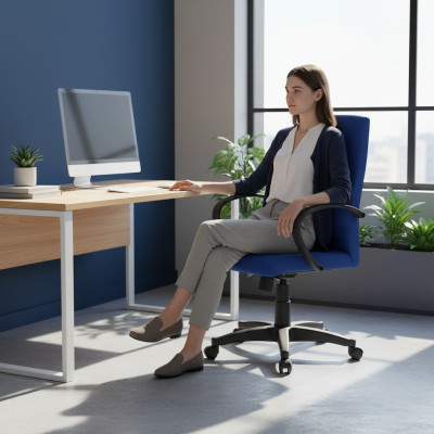 Office Chair Gaming Single Chair Blue Desk Chair Swivel Chair