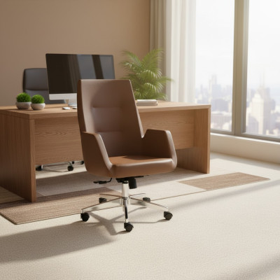 Stylish Office Chair Gaming Modern Single Chair Brown Office Chair Swivel Chair