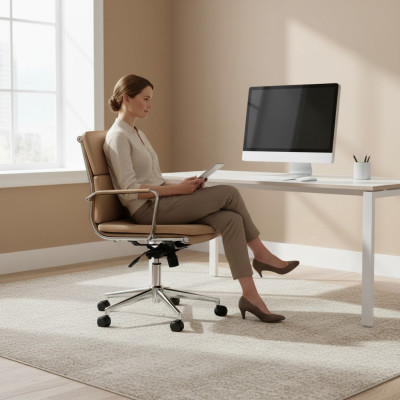 Luxurious swivel chair beige gaming modern single chair office chair office chair