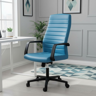 Luxury Faux Leather Office Chair Gaming Chair Office Chair New Swivel Chair Blue New