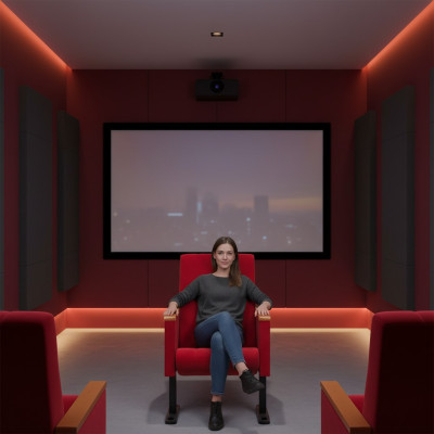 Designer red luxury chair, single-seater, modern upholstered armchair, textile, wooden furniture.