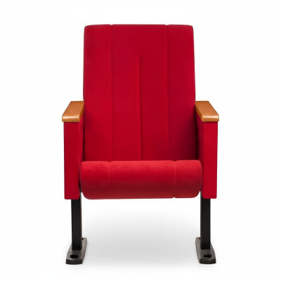Designer red luxury chair, single-seater, modern upholstered armchair, textile, wooden furniture.