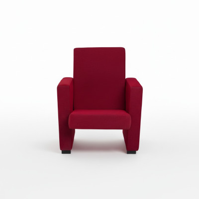 Armchair Sofa 1-Seater Design Luxury Red Chair Classic Fabric Textile New