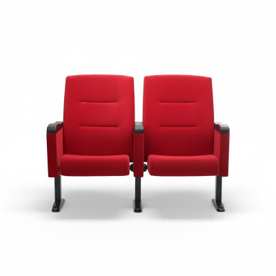 Art Deco Armchair Armchair Sofa 1-seater for Theater Design Luxury Red Textile New