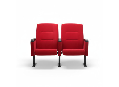 Art Deco Armchair Armchair Sofa 1-seater for Theater Design Luxury Red Textile New