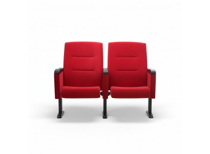 Art Deco Armchair Armchair Sofa 1-seater for Theater Design Luxury Red Textile New