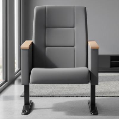 Gray Art Deco Armchair Luxury Single-Seater Theater Armchair Single Seater Textile