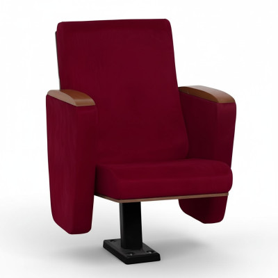 Armchair Art Deco Armchair Sofa 1 Seater for Theater Design Luxury Red Textile New