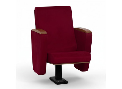 Armchair Art Deco Armchair Sofa 1 Seater for Theater Design Luxury Red Textile New
