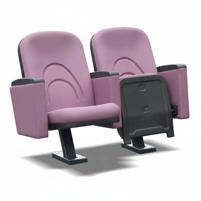 Modern armchair chair sofa 1 seater for theater cinema design luxury pink textile