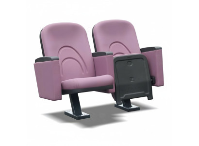 Modern armchair chair sofa 1 seater for theater cinema design luxury pink textile
