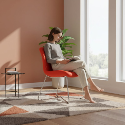 Luxury orange design upholstered chairs office furniture new textile furniture