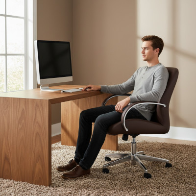 Chair Faux Leather Upholstered Swivel Computer Chairs Furniture Office Chair Executive Chair