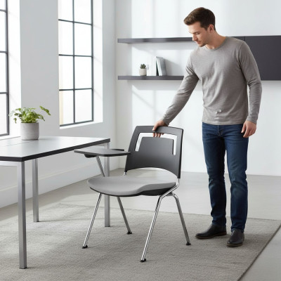 Stylish gray chair, modern chair, high-quality design, office chair, new.