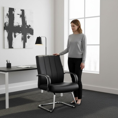 Executive chair, leather-upholstered, black office chair, computer chairs, chair furniture, new