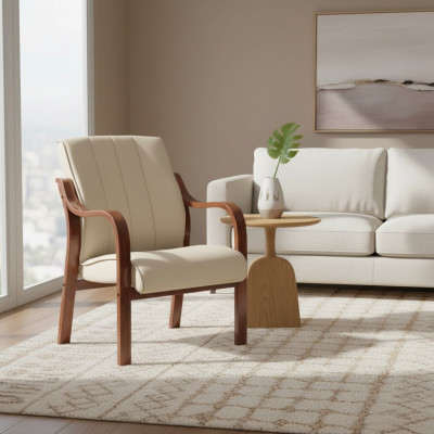 Modern armchair study room office furniture upholstered armchair faux leather seat