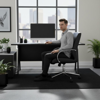 Armchair Faux Leather Cushion Swivel Computer Chairs Furniture Office Chair Executive Chair