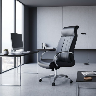 Computer chairs black executive armchair faux leather upholstery office chair swivel