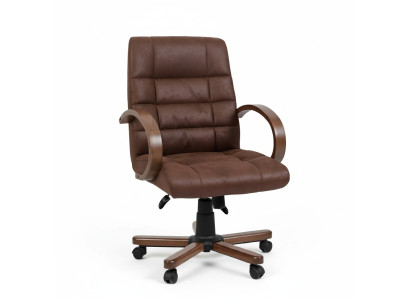 Computer chair brown executive chair faux leather padding office swivel chairs
