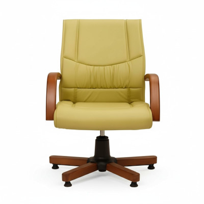 Computer Swivel Chair Modern Green Office Chair Upholstered Armchair Faux Leather Chair