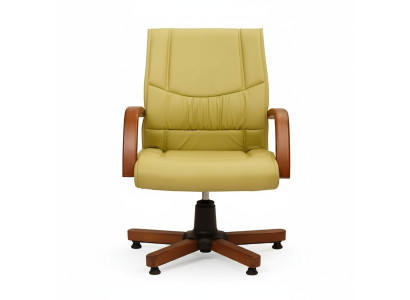 Computer Swivel Chair Modern Green Office Chair Upholstered Armchair Faux Leather Chair