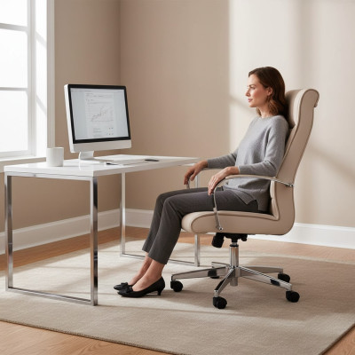 Chair Beige Office Chair Desk Swivel Chair Armchair Chairs Executive Chair Office