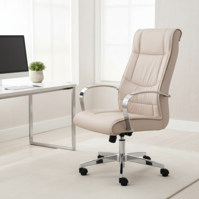 Chair Beige Office Chair Desk Swivel Chair Armchair Chairs Executive Chair Office