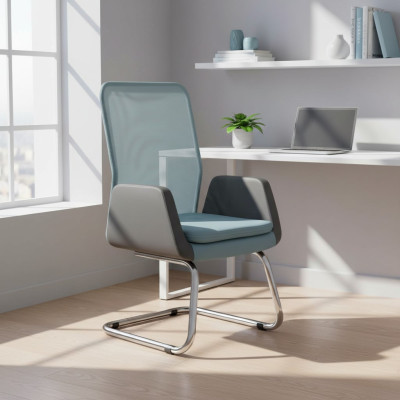 Modern executive chair stylishly upholstered textile office chair blue new chair