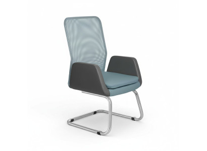 Modern executive chair stylishly upholstered textile office chair blue new chair