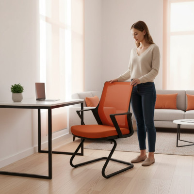 High-quality office chair orange desk chair modern textile chair fabric new