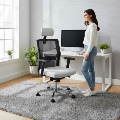 Office chairs gray desk chair swivel chair executive chair mesh design office chair