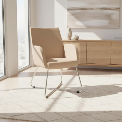 Design chair, armchair, upholstered chairs, luxury textile, armchair, beige office chair.