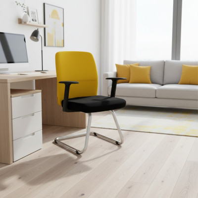 Modern luxury upholstered chairs yellow designer furniture textile armchair new