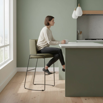 Modern bar stool chair designer textile dining chair stool bar green new