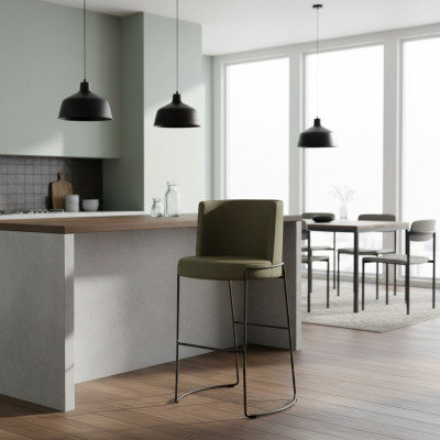 Modern bar stool chair designer textile dining chair stool bar green new