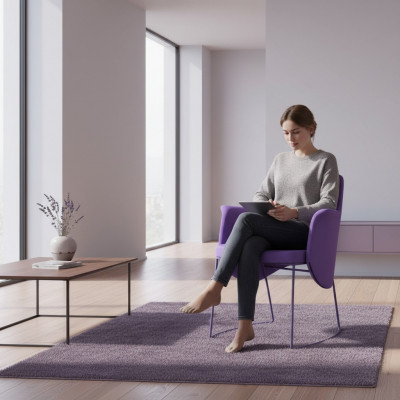 Dining chair chair kitchen chair armchair seat fabric modern wood purple