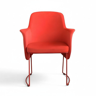 Modern dining room chair chair kitchen chair armchair seat fabric modern wood red