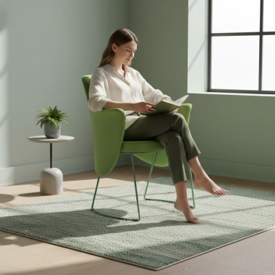 Dining chair, chair, kitchen chair, armchair, seater, fabric, modern, wood, green, new