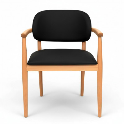 Black armchair designer dining chair luxury single-seater wooden furniture