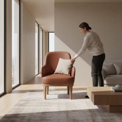 Brown living room armchair designer single-seat luxury recliner chairs