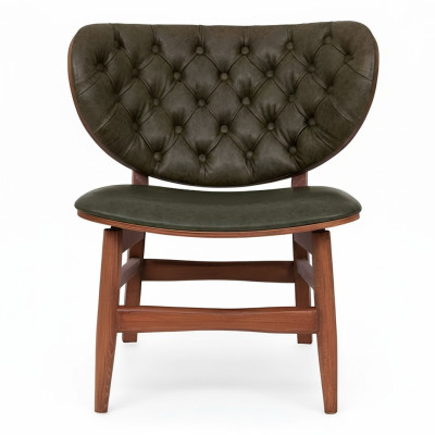Modern Chesterfield Green One-Seater Upholstered Armchair One-Seater Recliner