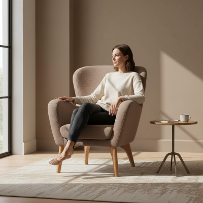 Living room Brauer armchair relax recliner upholstered single club chair