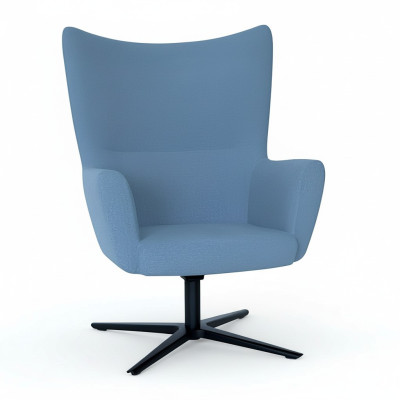 Blue armchair wingback chair designer 1-seater modern cocktail chair