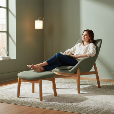 Green dining chair living room chairs designer armchair wooden legs