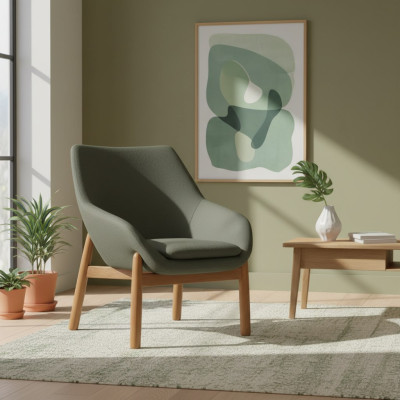 Green dining chair living room chairs designer armchair wooden legs