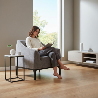 Gray living room armchair upholstered armchair single-seater modern recliner