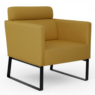 Brown lounge armchair, relaxation chair, fabric lounge single-seater, luxury 1-seater
