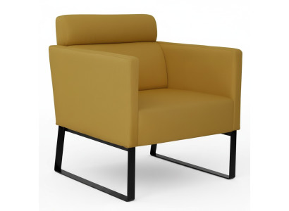 Brown lounge armchair, relaxation chair, fabric lounge single-seater, luxury 1-seater