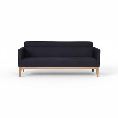 Black three-seater luxury 3-seater couch designer upholstered sofa wooden legs