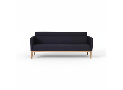 Black three-seater luxury 3-seater couch designer upholstered sofa wooden legs